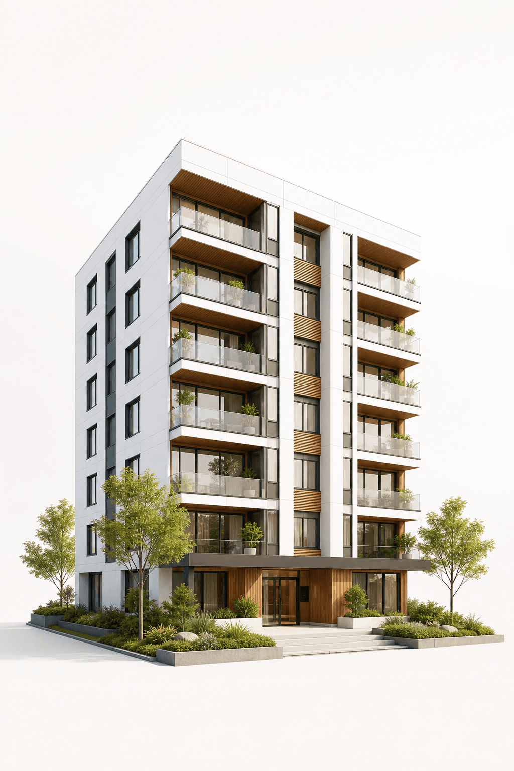 Modern apartment building managed with PropertyPro